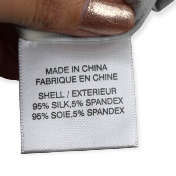 Helmut Lang Tank M Womens Gray Printed Scoop Neck Sleeveless Silk Blend - Picture 7 of 11